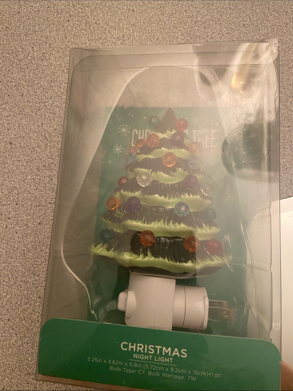 Christmas Night Light Tree Plug-In - Green